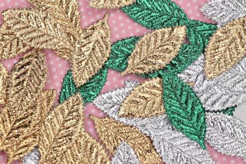 Image of YYCRAFT Pack of 120PCS Metallic Leaf St. Patrick's Day Appliques /Craft,3 Colors