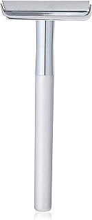 Bevel Safety Razor with Brass Weighted Handle and 10 Double Edge Safety Razor Blade Refills, Single Blade Razor for Men, D...