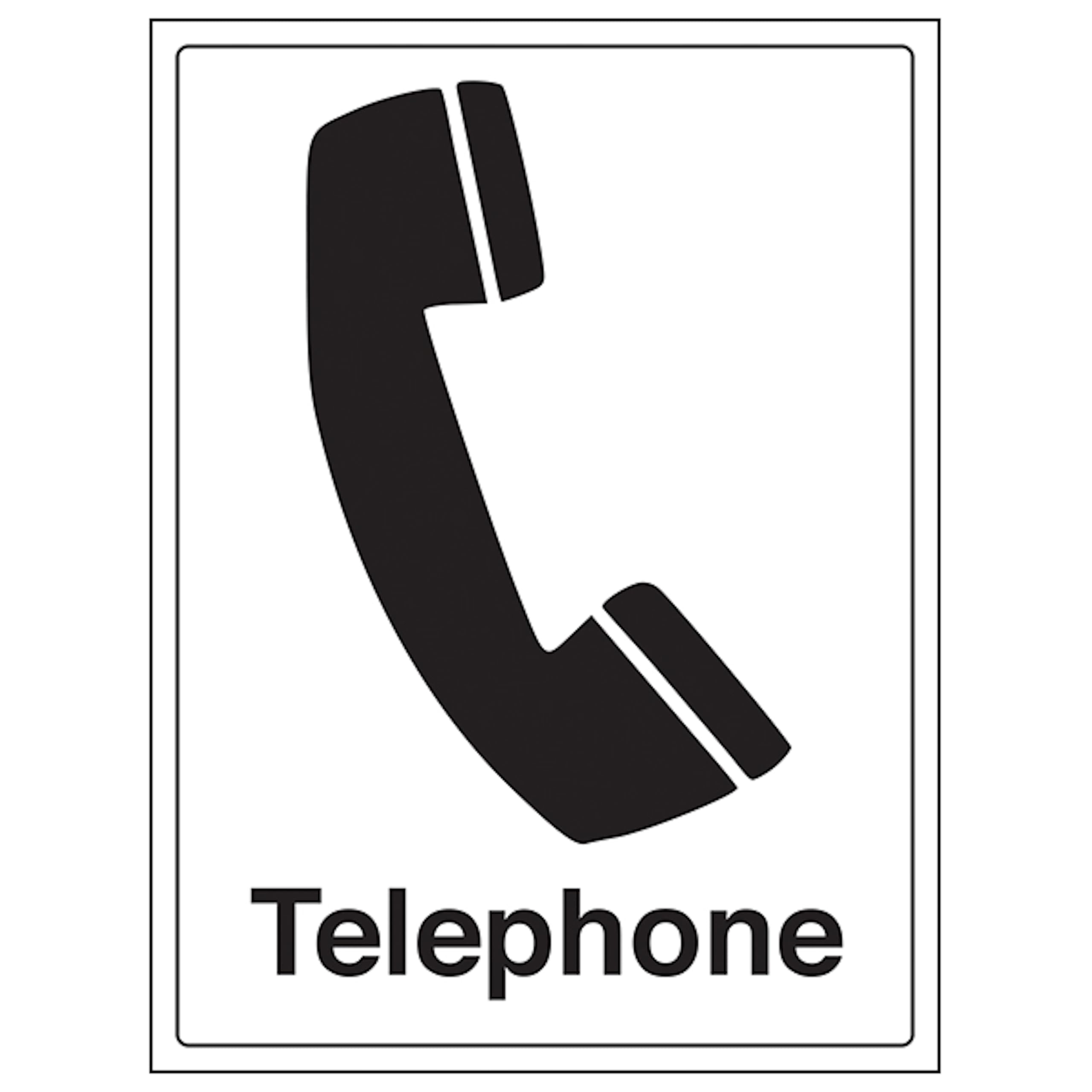V Safety Telephone - Portrait 300 x 400mm - 2mm Rigid Plastic Safety Sign