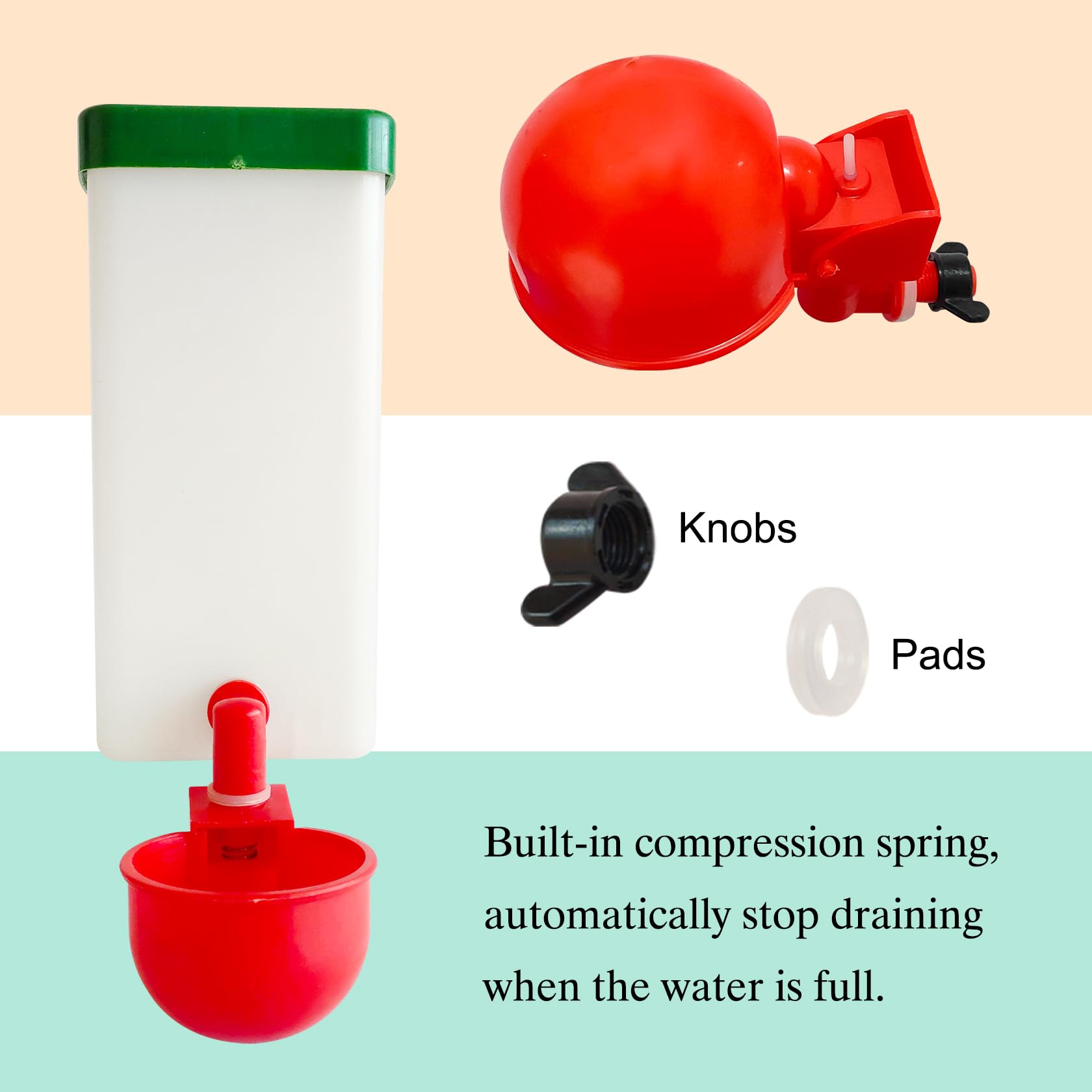 Sistema de riego automático para pollitos, 1 litro, vaso de riego automático para aves de corral, utilizado para jaulas (2)
