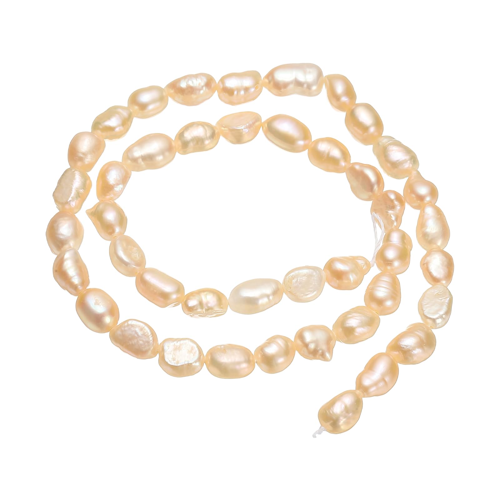 sourcing map Freshwater Pearl Beads, 9-10mm Irregular Shape Straight Hole Gemstone Beads 0.8mm Hole Pearl String for DIY Necklace Bracelet Chain Earring Jewelry Making, Pink