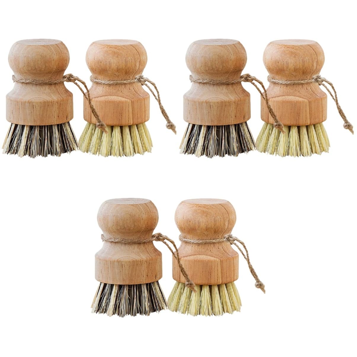 MAGICLULU 3 Sätze Spülbürstenset Für Die Küche Klein Zum Reinigen Weichspüler Zauberstab Spülbürste Mit Seifenspender Mikrofaser Tücher Waschbecken Matte Kehrbürste Hölzern 4 Stück * 3