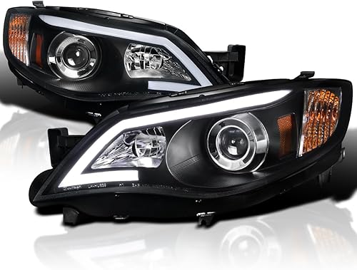 Spec-D Tuning Faros delanteros de proyector LED negros compatibles con Subaru Impreza Outback Sport 2008-2011, Subaru Impreza WRX 2008-2014,