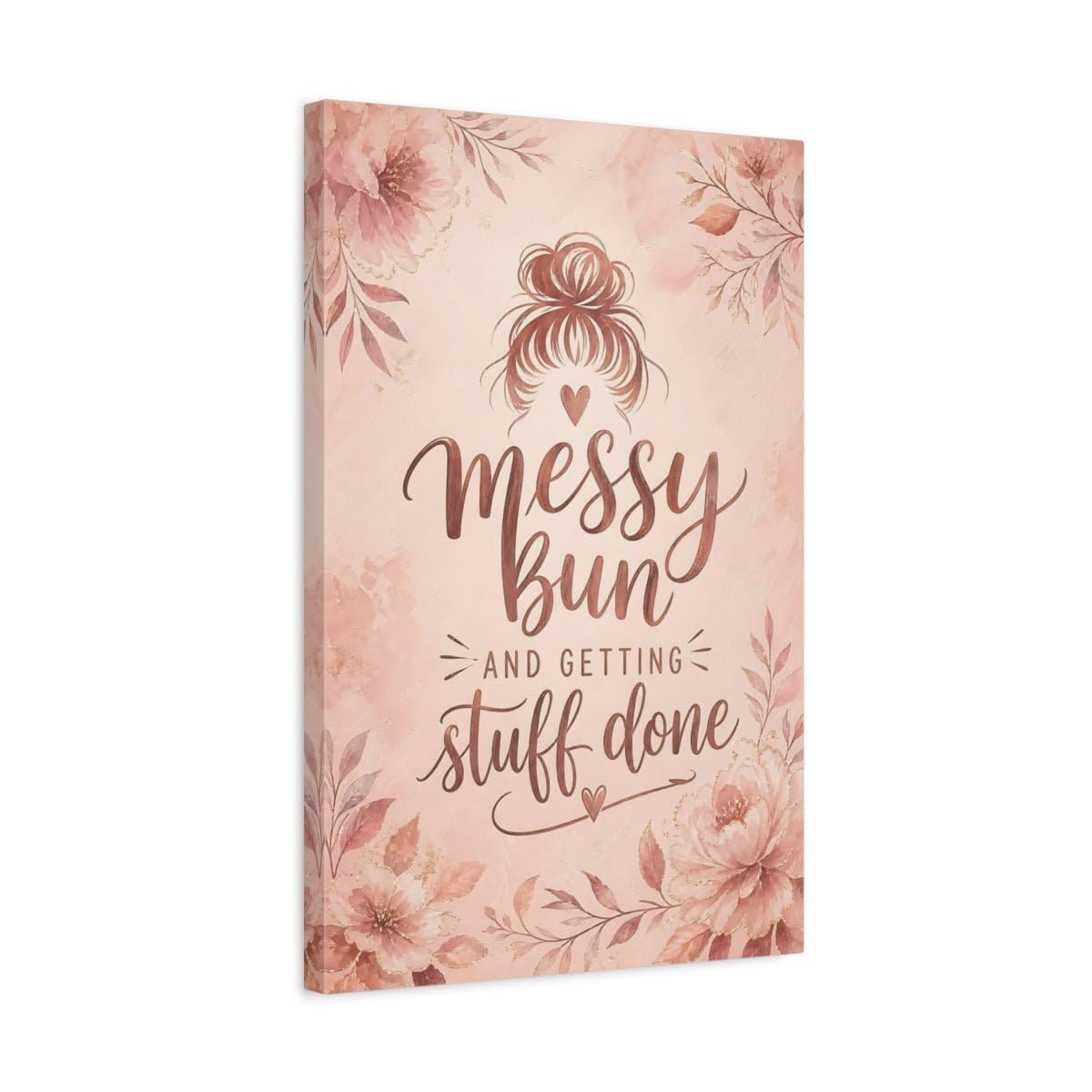 Impression sur toile fleurs messy bun de qualite galerie avec chassis 3cm - 8