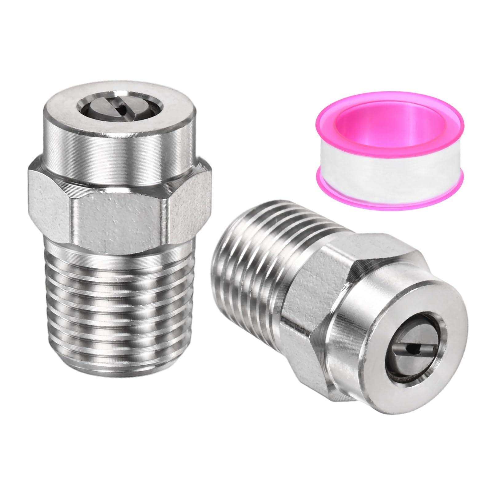 TIXIPEM 1/4IN Male NPT 40 Degree Surface Cleaner Tips [2PCS] - Pressure Washer Nozzles Cleaner Nozzle Replacement Use for Water Gun & Water Broom - [Stainless Steel-1.311MM Orifice]