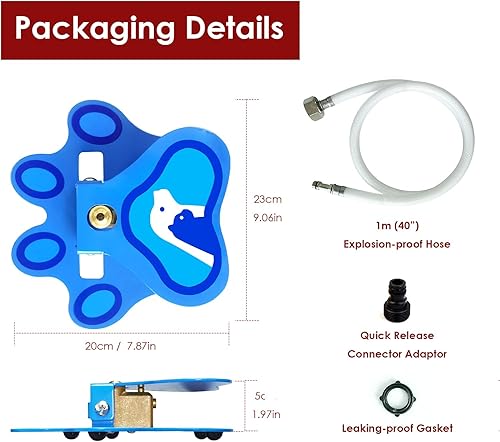 Miniatura 4 de Fuente de agua para perros al aire libre, activada por patas para perros grandes, dispensador de agua de aleación de aluminio para mascotas, fácil