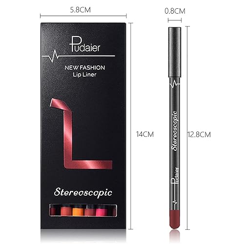 Miniatura 6 de Aseawave Juego de delineador de labios mate 12 piezas de delineador de labios cremoso de alta pigmentación juegos de regalo de maquillaje de labios