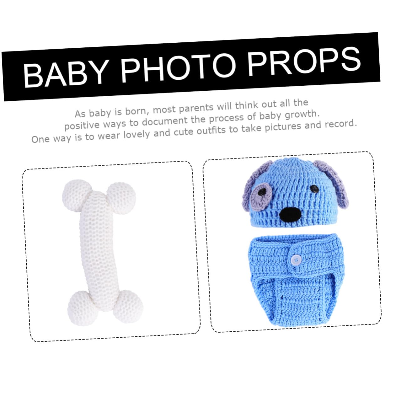 Ropa De Modelado Para Cachorros Para Fotografía De Bebés Azul Accesorios De Recién Nacido Conjunto De Ropa De Punto Gorro Pantalones Cortos