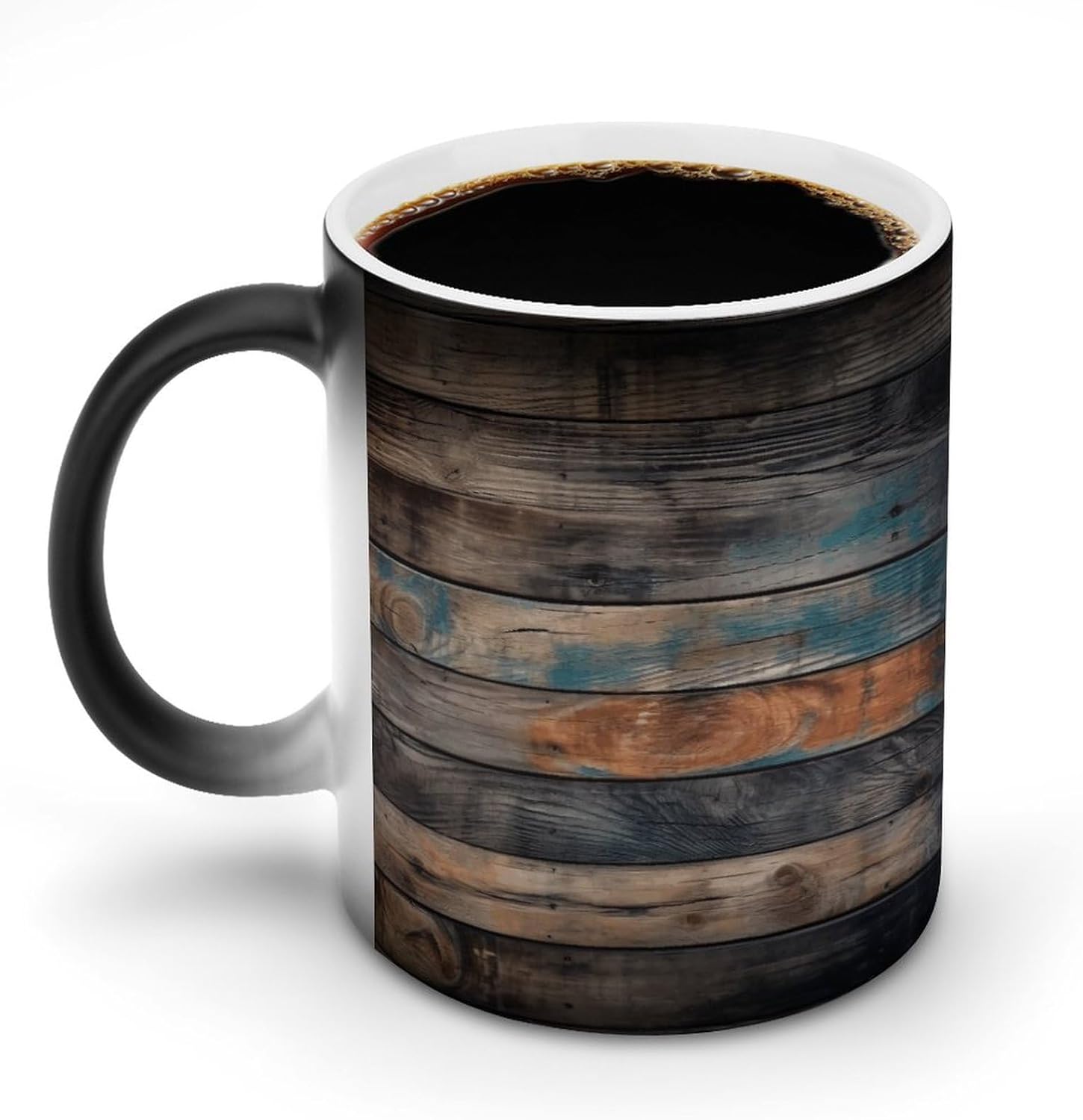 Color Changing Cups,Brown Texture Printed 11 Oz Ceramic Cups for Birthday Men Women