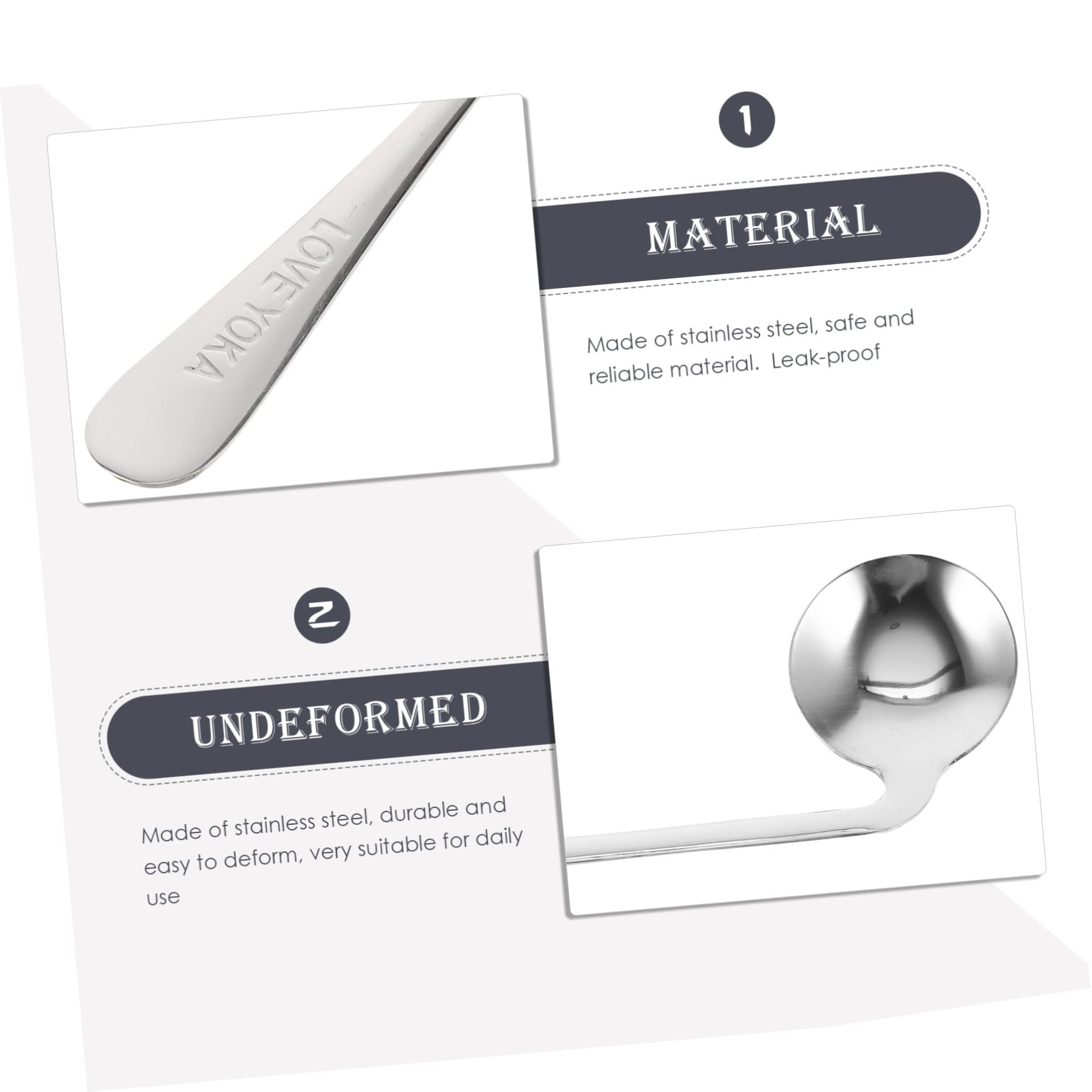 BEBEMOKO 4pcs Patients Feeding Spoon Angled Spoon for Elderly Jumbo Stainless Steel Swivel Elder Care Utensil Easy Feeding