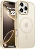 URUCHI Powerful Magnetic iPhone 14 Pro Phone Case, [Compatible with Mag-Safe] [Military Level Drop Protection] [Strong Silicone Edges] Thin Translucent Matte Protective Case, Beige