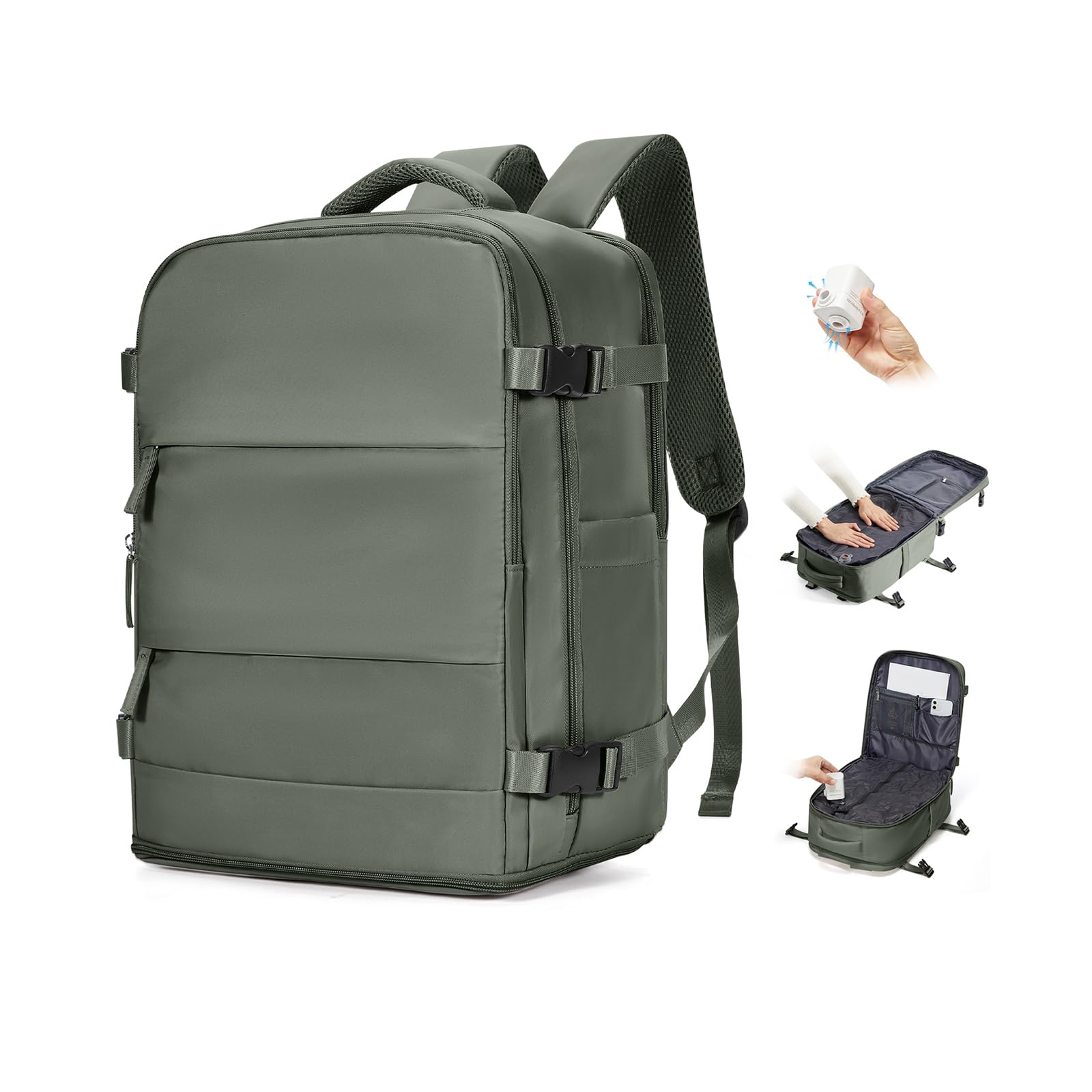 BJLFS Zaino Ryanair 40x30x20 Sottovuoto con pompa Zaino da Viaggio aereo Cabina 40x30x20 Impermeabile Bagaglio a Mano Wizzair Sottovuoto Borse da Cabina per Easyjet 45x36x20 Zaino Airback Donna