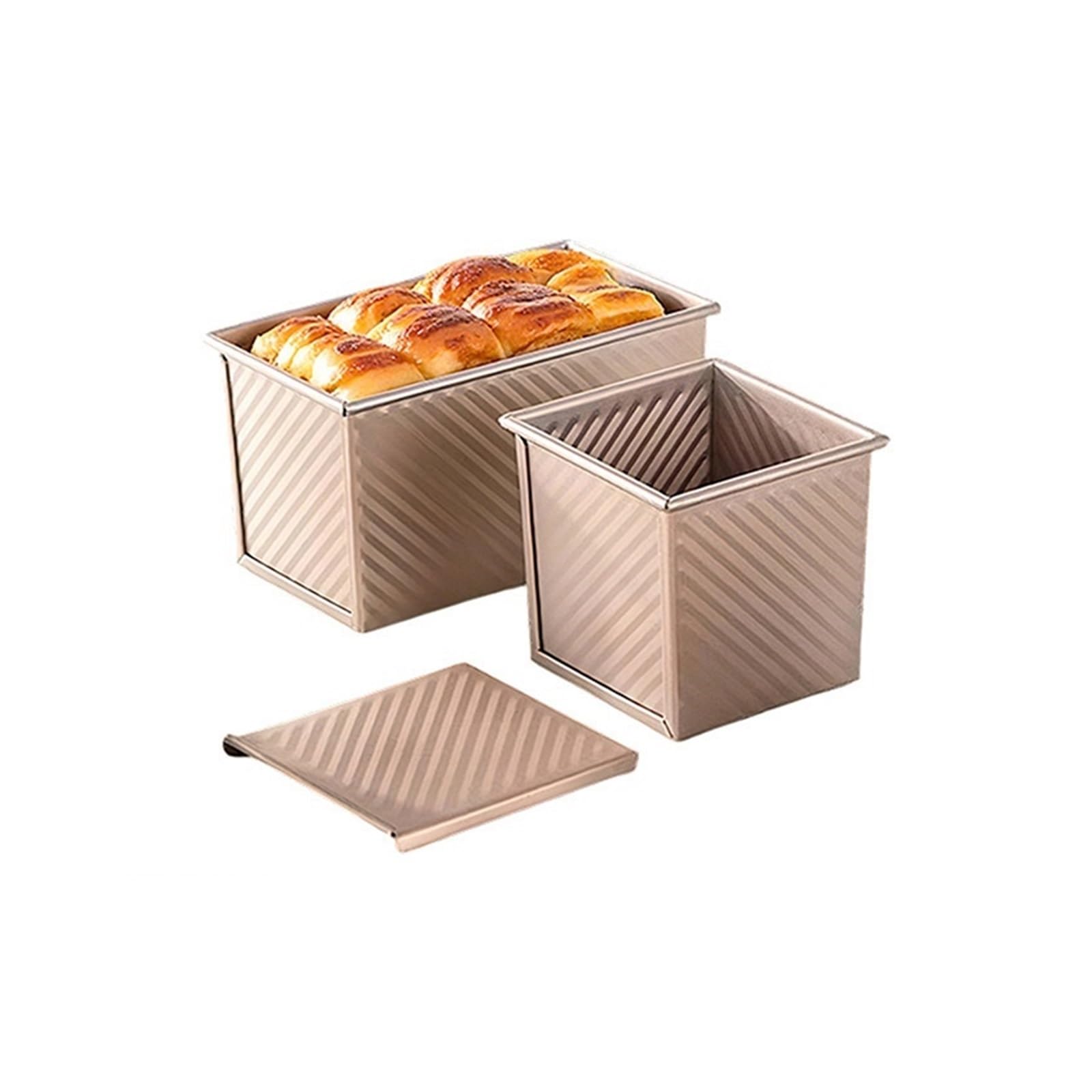 Générique Moule à pain rectangulaire avec couvercle, moule de cuisson four, gâteau, outil en acier aluminisé 1 pièces(L mold)