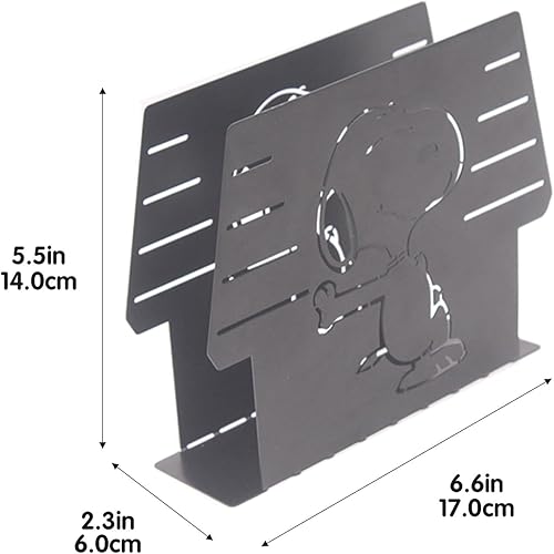 Miniatura 5 de Finex Peanuts Snoopy - Servilletero de acero inoxidable para perro blanco para el hogar, RV, cámper, cocina, mesa, fiesta, restaurante (negro)