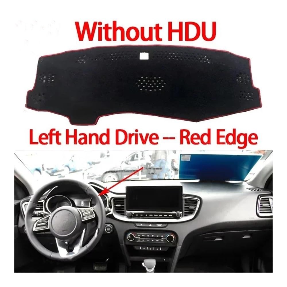 Copricruscotto Per KIA Per CEED Per XCEED GT 2019-2025 Tappetino Antiscivolo Per Cruscotto Protezione Solare Per Auto(Red Without HUD)