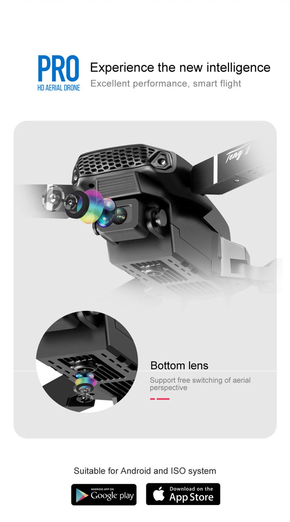 Vente LSRC E88 PRO / LS-E525 Mini WiFi FPV avec double caméra 4K 720P HD Mode de maintien d'altitude Drone Quadcopter pliable RTF - Banggood ançais Mobile