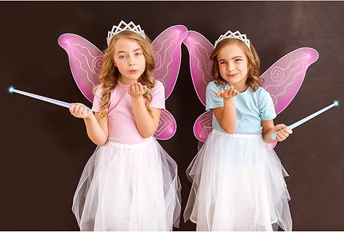 Miniatura 7 de 3 piezas de varita iluminada mágica de luz y sonido, varita de princesa iluminadora, juguetes de hada, accesorio de disfraz para fiesta de Navidad,