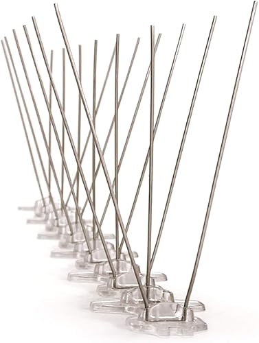 Miniatura 8 de Bird-Flite - Kit de repelente de palomas de acero inoxidable con base de plástico, adhesivo transparente incluido, ancho (5 pulgadas) - 5 pies de