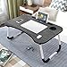 BoloShine Tavolino Regolabile per Computer Portatile, Multifunzione Tavolo Pieghevole per Laptop, Tavolo per Notebook Nero Ideale per Servire la Colazione, Vassoio da caffè(60 X 40 Cm)
