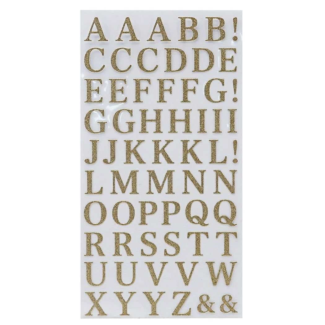Amazon.co.jp: アルファベット 金[シールシート]グリッター文字シール