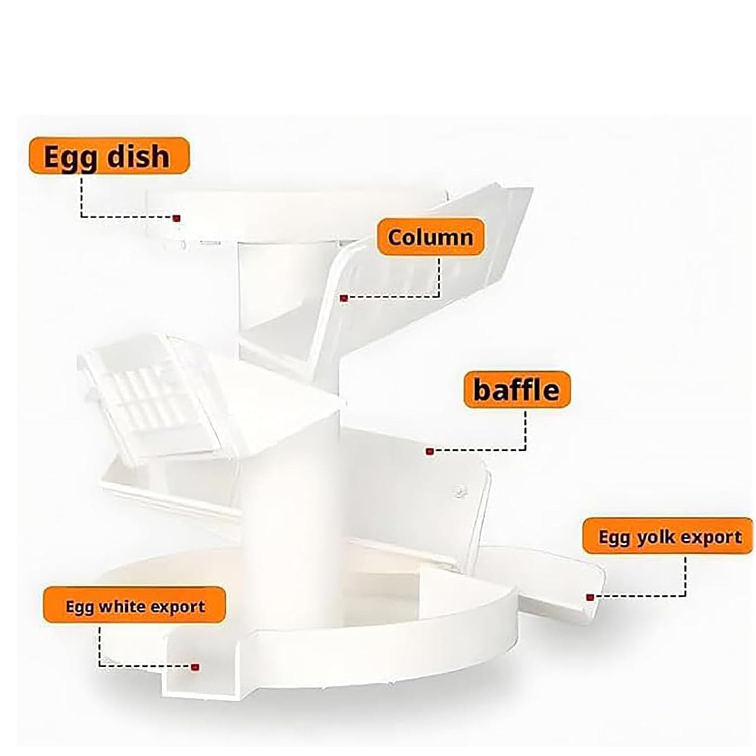 Separador de yemas de huevo, separador comercial de claras de huevo, pilar libremente ajustable, separación rápida, diseño de bandeja para huevos extraíble, para el hogar, restaurantes y pastelerías.