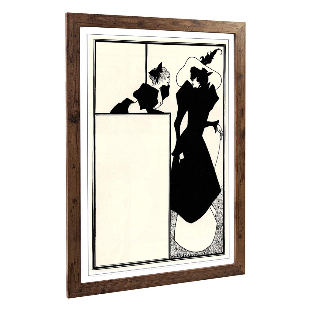 Big Box Art Framed Print of Aubrey Beardsley The Spinsters Crip Design | Wall Art Picture | Home Decor for Kitchen, Living Room, Bedroom, Hallway, Walnut, A2 / 24.5x18 Inch / 62x45cm