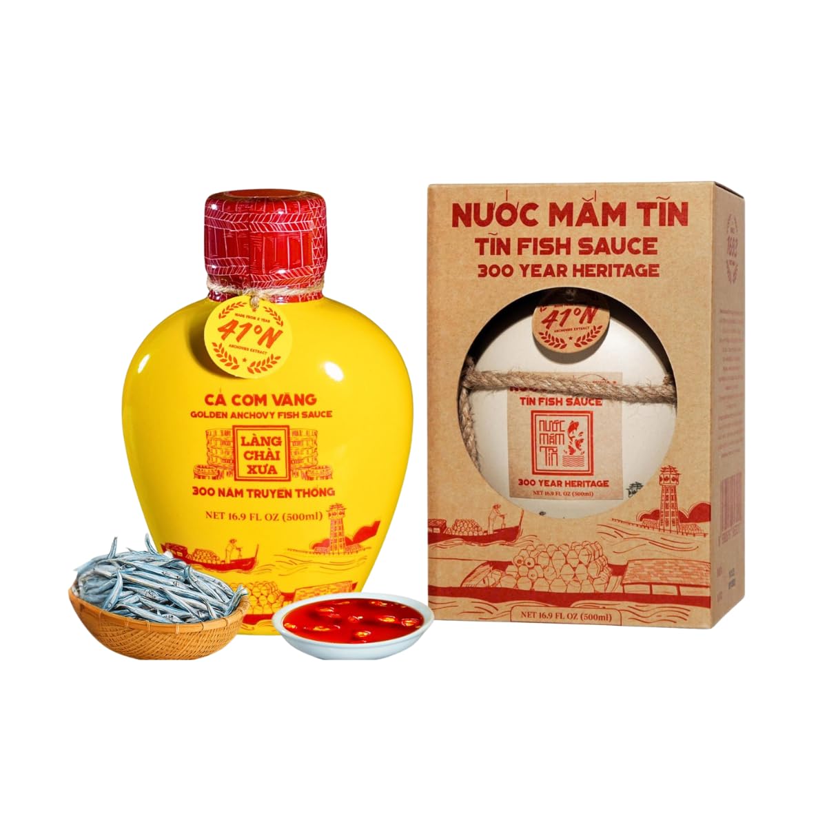 Làng Chài Xưa Premium Vietnamese Fish Sauce Collection – Authentic and Flavorful Marinades and Sauces for Grilling, Dipping, and Cooking (200g) (Full size, Variety)