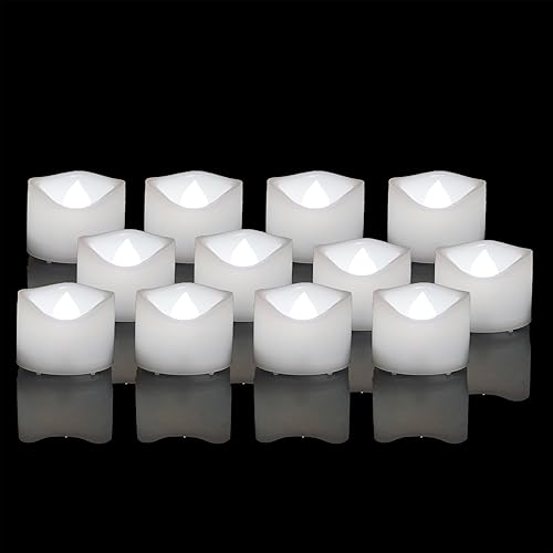 Miniatura 26 de iZAN 24 velas LED sin llama, funciona con pilas, velas votivas pequeñas eléctricas parpadeantes falsas para decoración de bodas, fiestas, decoración