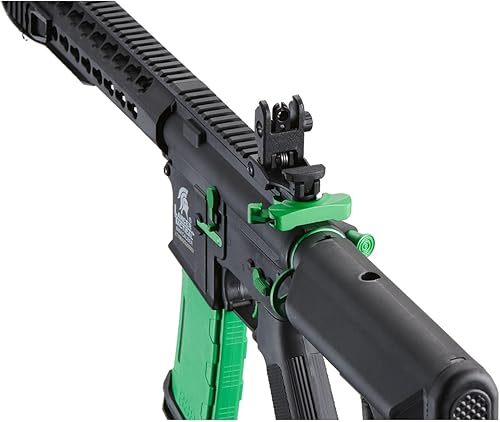 Miniatura 50 de Lancer Tactical Gen 2 Airsoft M4 Carabina de 10 pulgadas KeyMod Piactinny AEG Rifle-1000 Rondas 0.01 oz BBS, batería Nimh de 9.6 V y cargador Negro