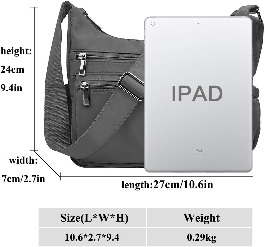 VOLGANIK ROCK Crossbody Bags for Women RFID Lightweight Travel Shoulder Bag Waterproof Nylon purses and handbags Pocketbook