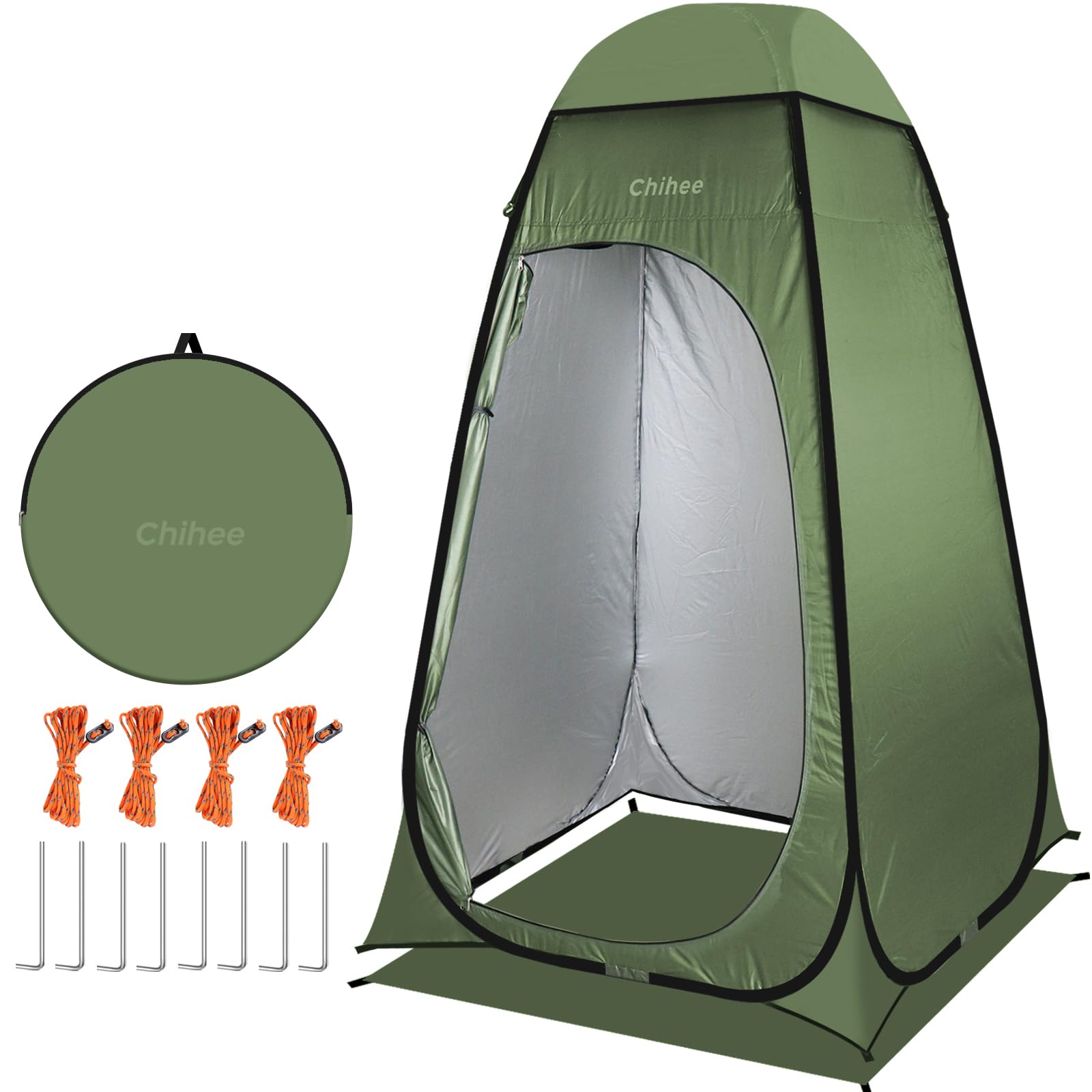 Chihee Tentes instantanées Pop-up Tente de Salle de Bain pour Le Camping Tente d'abri privé Tente à Langer Portable 1 Room Instant Camp Toilet Stall Tente de Douche Salle d'habillage