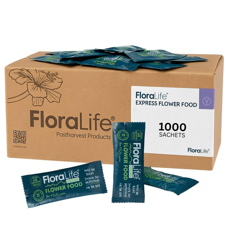 Oasis FloraLife Flower Food Liquid Sachet, Hydrate & Keep Cut Flowers Look Fresh For Longer Time, Florist Shop Essential, Flower Arrangement (1306-1000 nos)