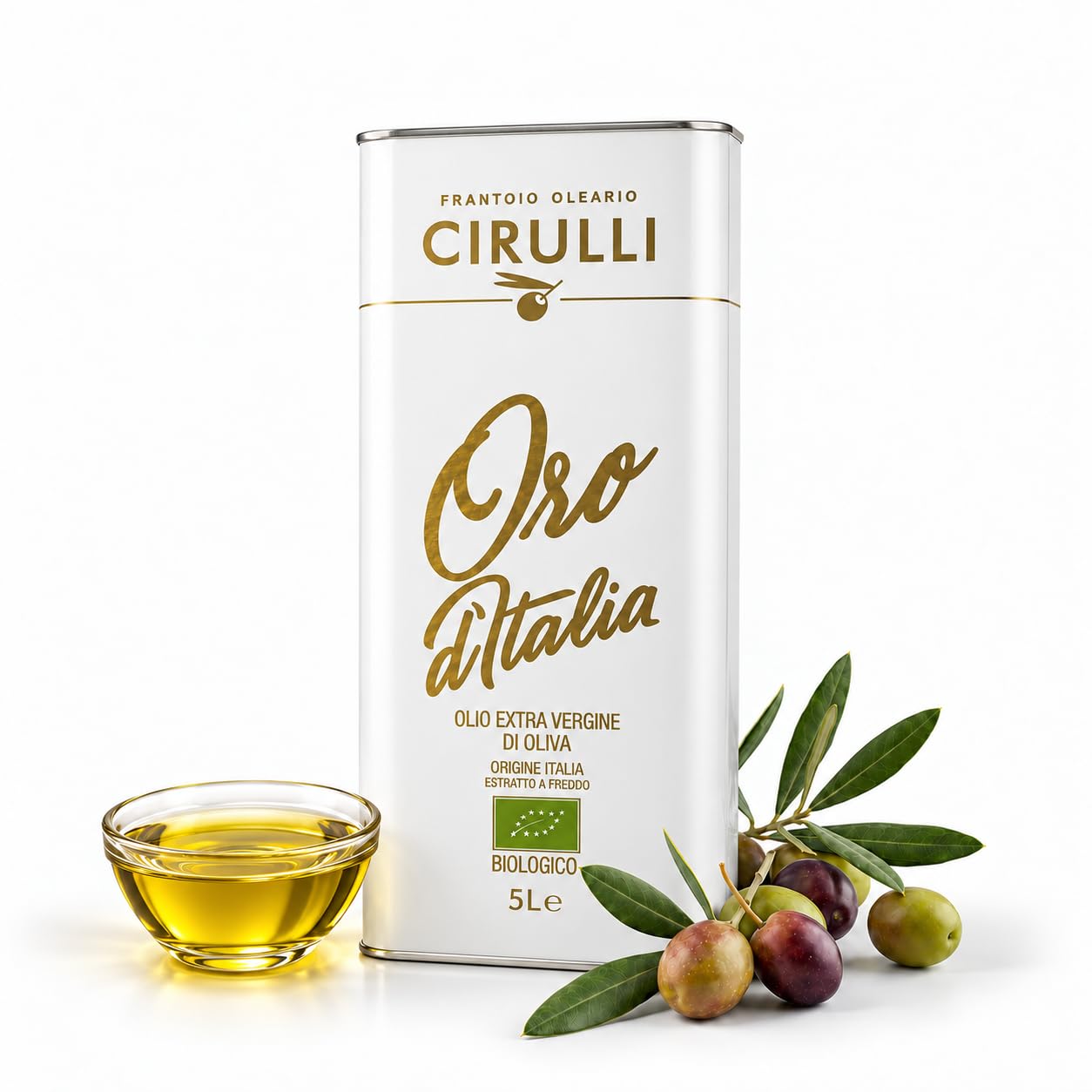 Aceite de oliva biológico virgen extra italiano extraído en frío, lata BIO (5 Litros)