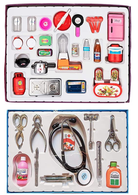 YBN Doctor Play Set with Kitchen Set for Girls Kids Pretend Play Toys Plastic Non Toxic Indian Kitchen Set Great Kitchen Toys for Girls Indoor Game,Best for Gift/Return Gift - Combo of 2 (B0BN5GWFZT) Amazon Price History, Amazon Price Tracker
