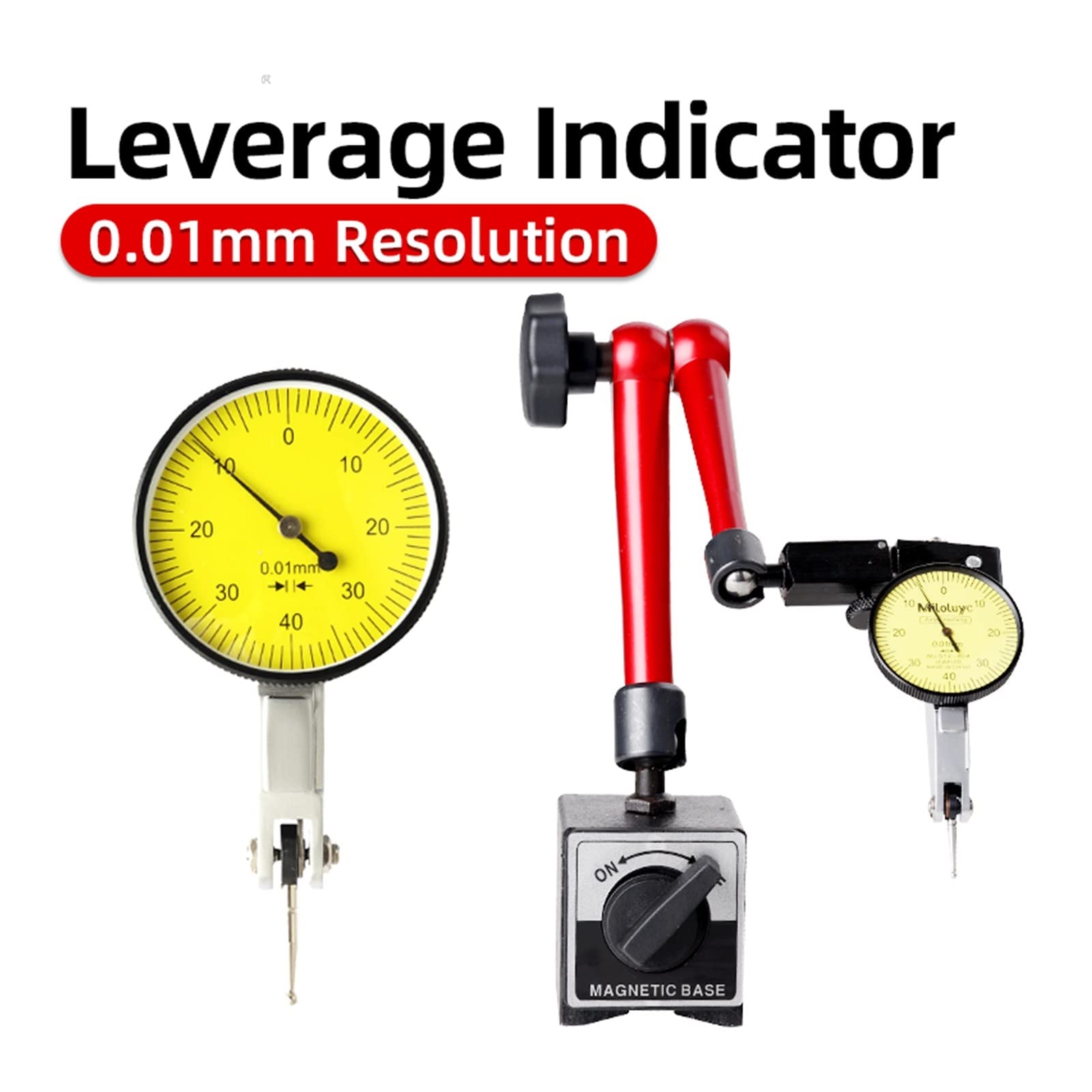 Messuhr, magnetischer Halter, Messuhr, Bohrungslehre, magnetischer Ständer, Basis, Mikrometer, Messwerkzeuge, Stundentyp, Anzeige, Komparator, Uhr(Combination B)