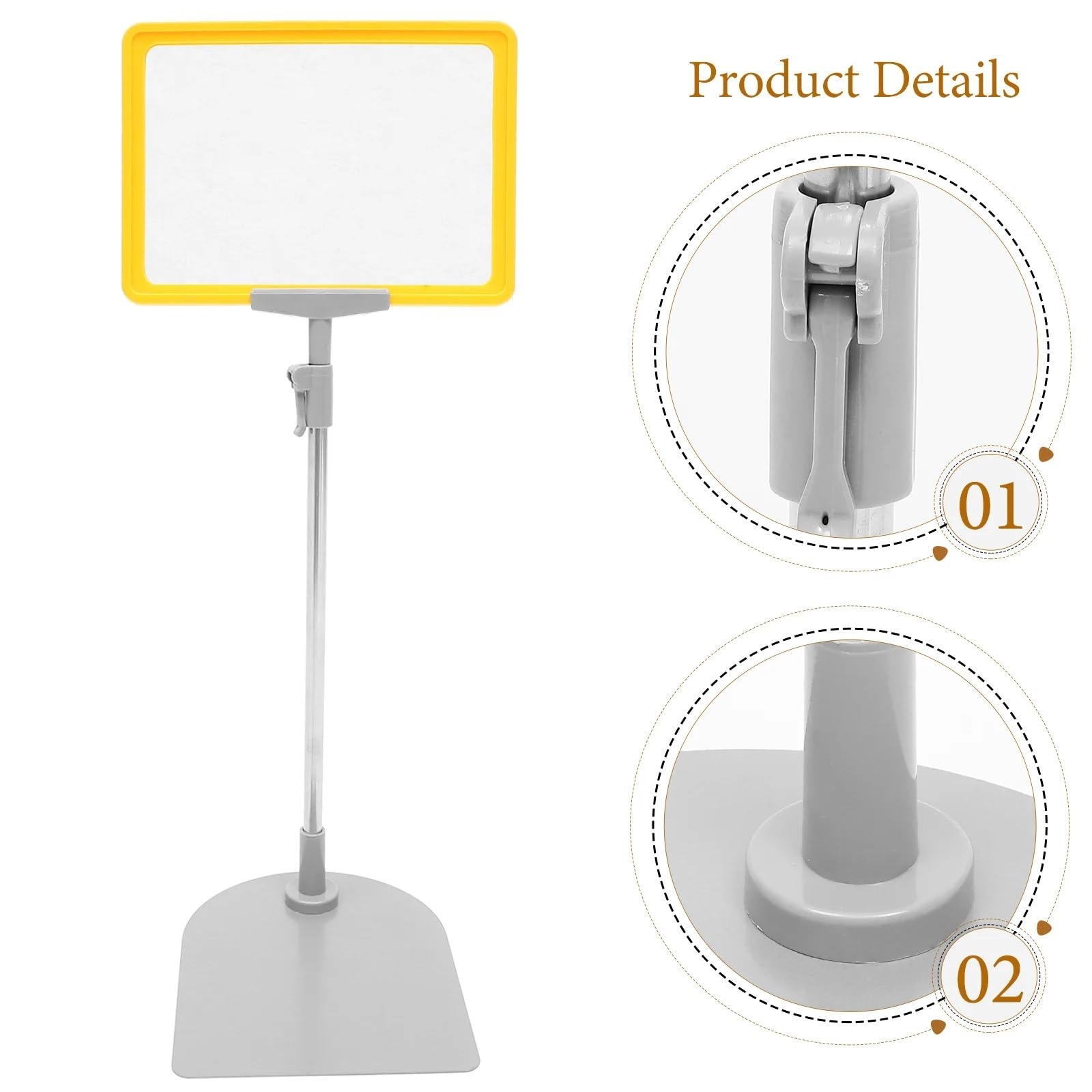 Soporte de clip para carteles, 2/4 piezas, tablero de exhibición de precios, estante de compras, soporte de carteles de plástico, soporte multifunción (amarillo, 4 piezas)