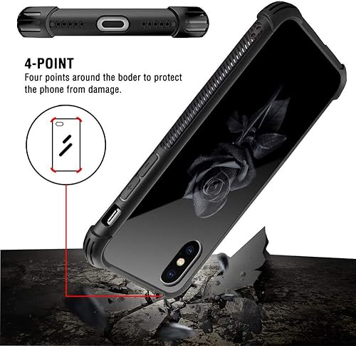 Miniatura 4 de DJSOK Funda compatible con iPhone XR, diseño con patrón de parachoques trasero, esquinas reforzadas antiarañazos, caver de TPU suave, fundas para