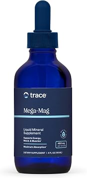 Trace Minerals Mega-Mag - Liquid Magnesium Supplement for Vitality & Energy Support - Muscle, Bone & Nerve Health - Natural Daily Drops - Non-GMO, Vegan & Gluten-Free - 4 fl oz 30 Servings