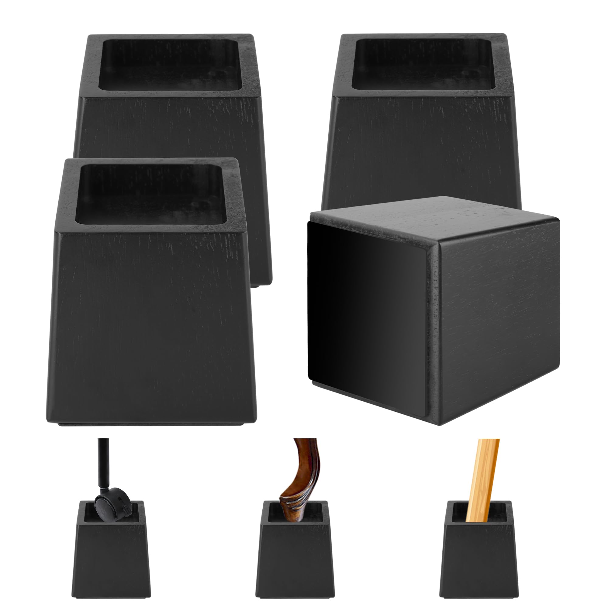 Snapklik.com : Alpeir Wood Bed Risers Heavy Duty, Support Loading ...