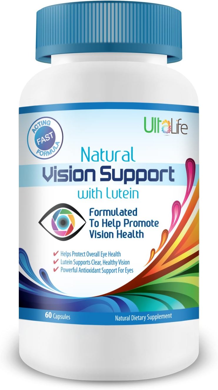 UltaLife's #1 BEST Natural Vision Support with Lutein is Formulated to Help Promote Vision Health and Provides Powerful Antioxidant Support for Your Eyes - 100% Satisfaction Money Back Guarantee