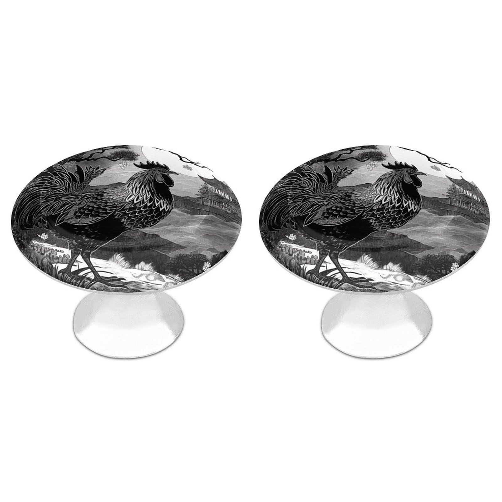 Btcowzrv Style Hand Drawn Chicken Pattern 2 Pack Cabinet Knobs Drawer Pulls