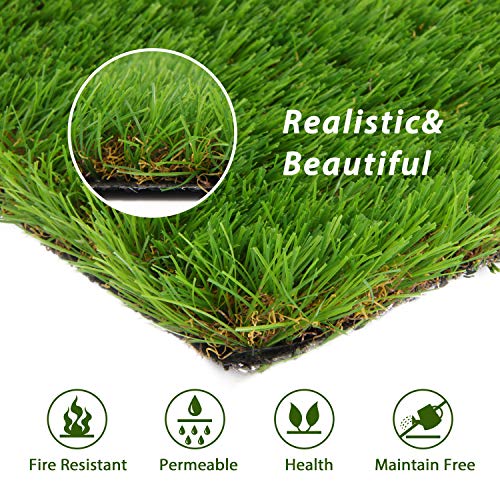 Kunstrasen Teppich für den Innen und Außenbereich, Florhöhe 35mm, Rasenteppic Teppich für Hunde, Garten und Fußmatte, gummierte Unterseite mit Drainagelöchern (0.4m x 0.8m) - Image 5