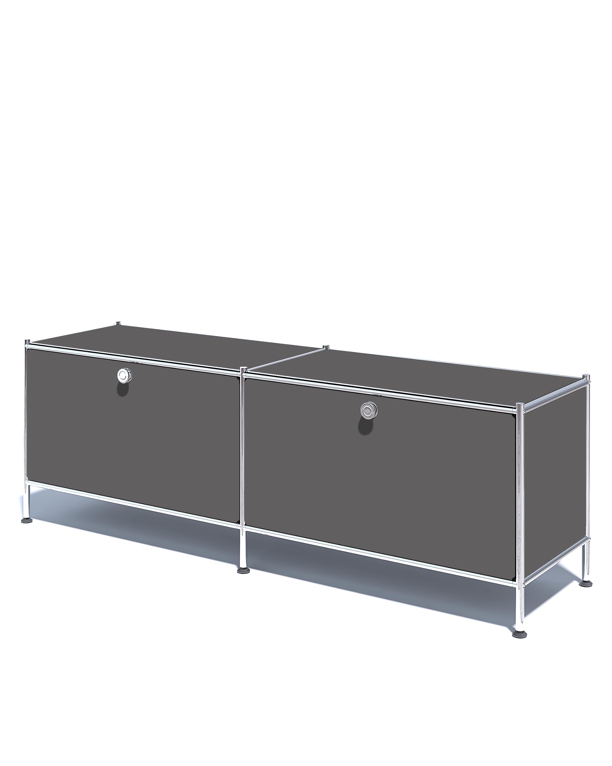 Simplink Metal Low Board Storage Cabinet with 2 Flap Doors, Large Capacity, Scratch-Resistant Base, DIY Assembly, Perfect for TV Stand, Home Office,