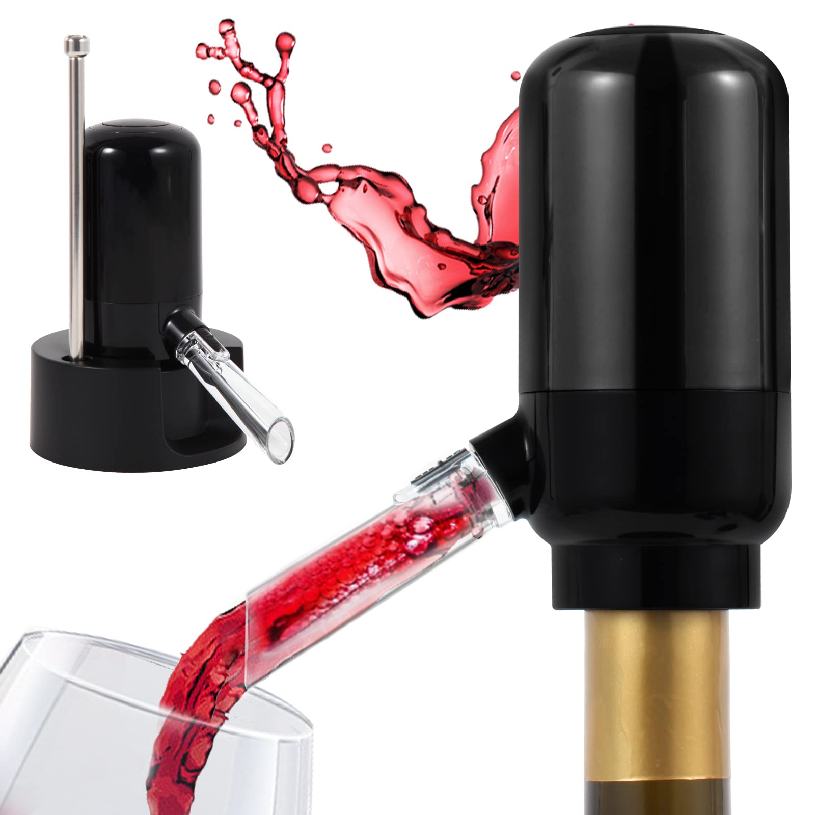 ESCLAP Electric Wine Aerator, Wine Decanter Pump Dispenser Gifts Set, 2023 NEW Automatic Wine Aerator Pourer Spout. Smart Wine Decanter. Wine Dispenser Pump, Best Gift for Wine Lovers or Own Use.