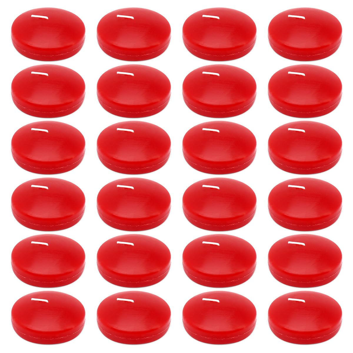 Photo 1 of 6 Hour 2.0 Inch Red Floating Candles, Unscented Dripless Pool Water Wax Floating Candles for Cylinder Vases, Centerpieces at Wedding, Party, Pool, Holiday, 24 Packs Red 24 Packs 2.0 Inch