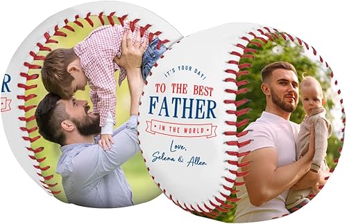 Foto personalizada para el Día del Padre, con tus fotos y texto Béisbol Cumpleaños Día del Padre para papá, marido, abuelo