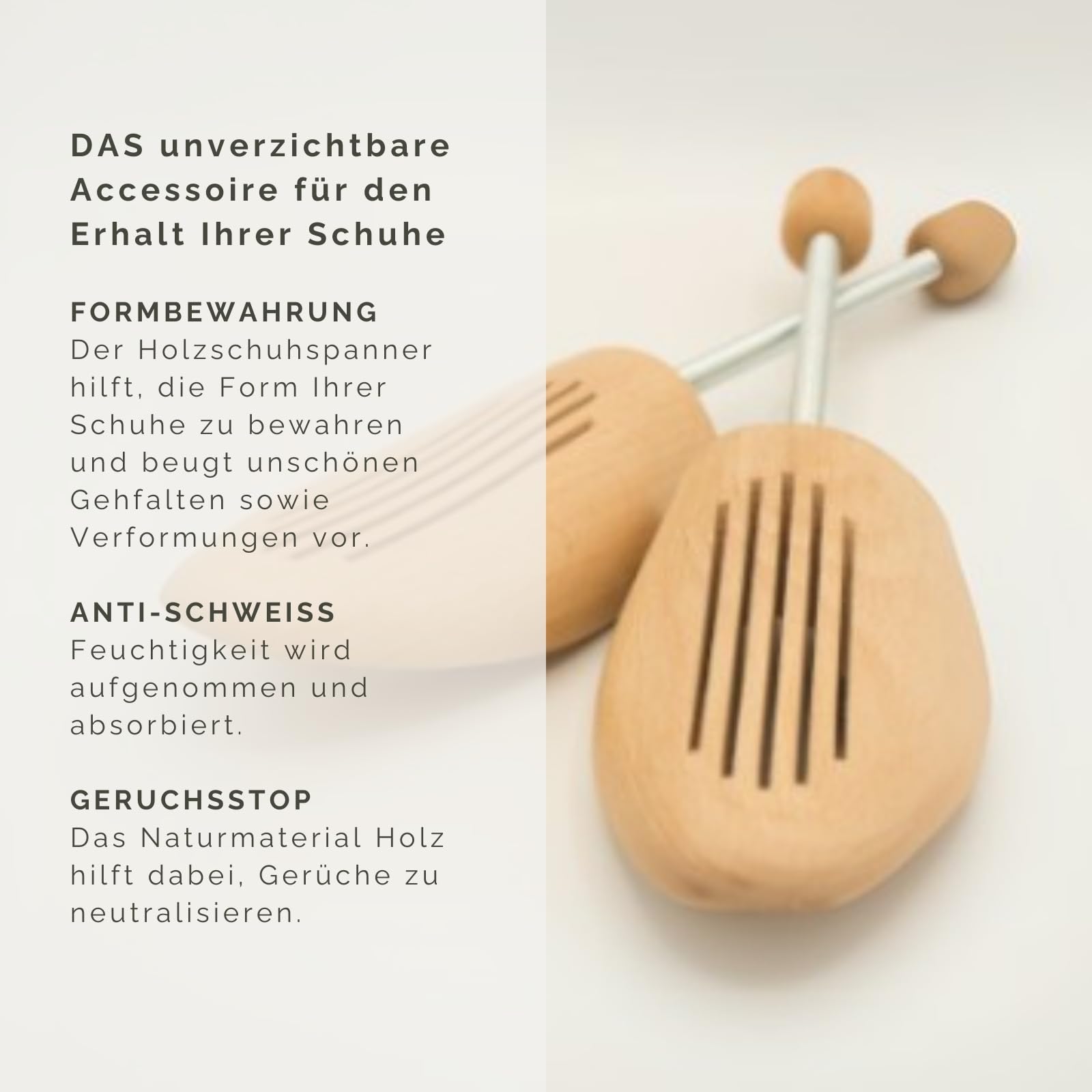 Comfort Concept Schuhspanner Schuhdehner aus Echt-Holz mit Metall-Spiralfeder, Holz-Schuhformer, Schuhstrecker, atmungsaktiv, für Damen und Herren