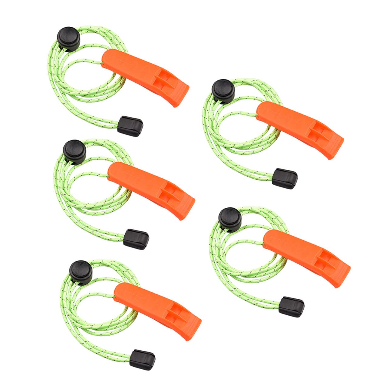 POPETPOP Survival Whistles Compact and Lightweight 5 Pack for Outdoor Activities and Emergency Situations