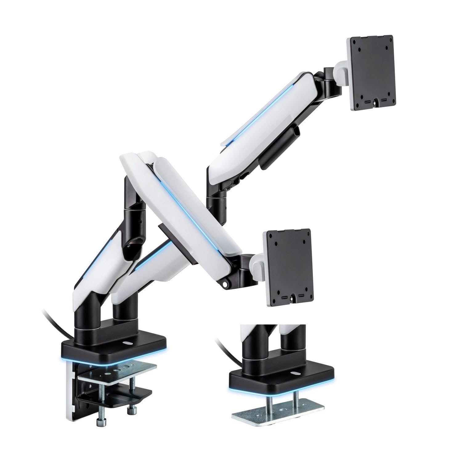 electriQ Premium Gaming Dual Monitor Arms with RGB | Supports 17 to 35 Inch Screens | Dual 20 kg Load Capacity per Arm | Adjustable Swivel and Tilt for Ergonomic Viewing | Integrated Cable Management