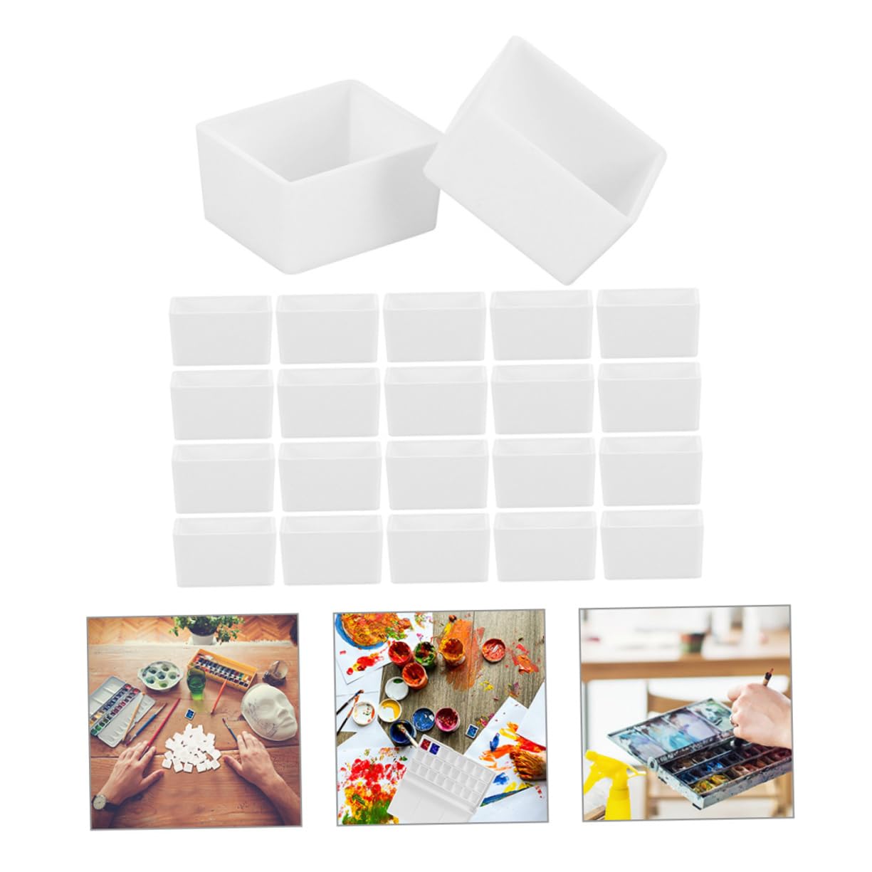 jojofuny 5 Ensembles Pans Transparent Watercolor Paint Half Pans for Acrylic and Oil Painting for Artists and DIY Projects 75 Pièces * 5